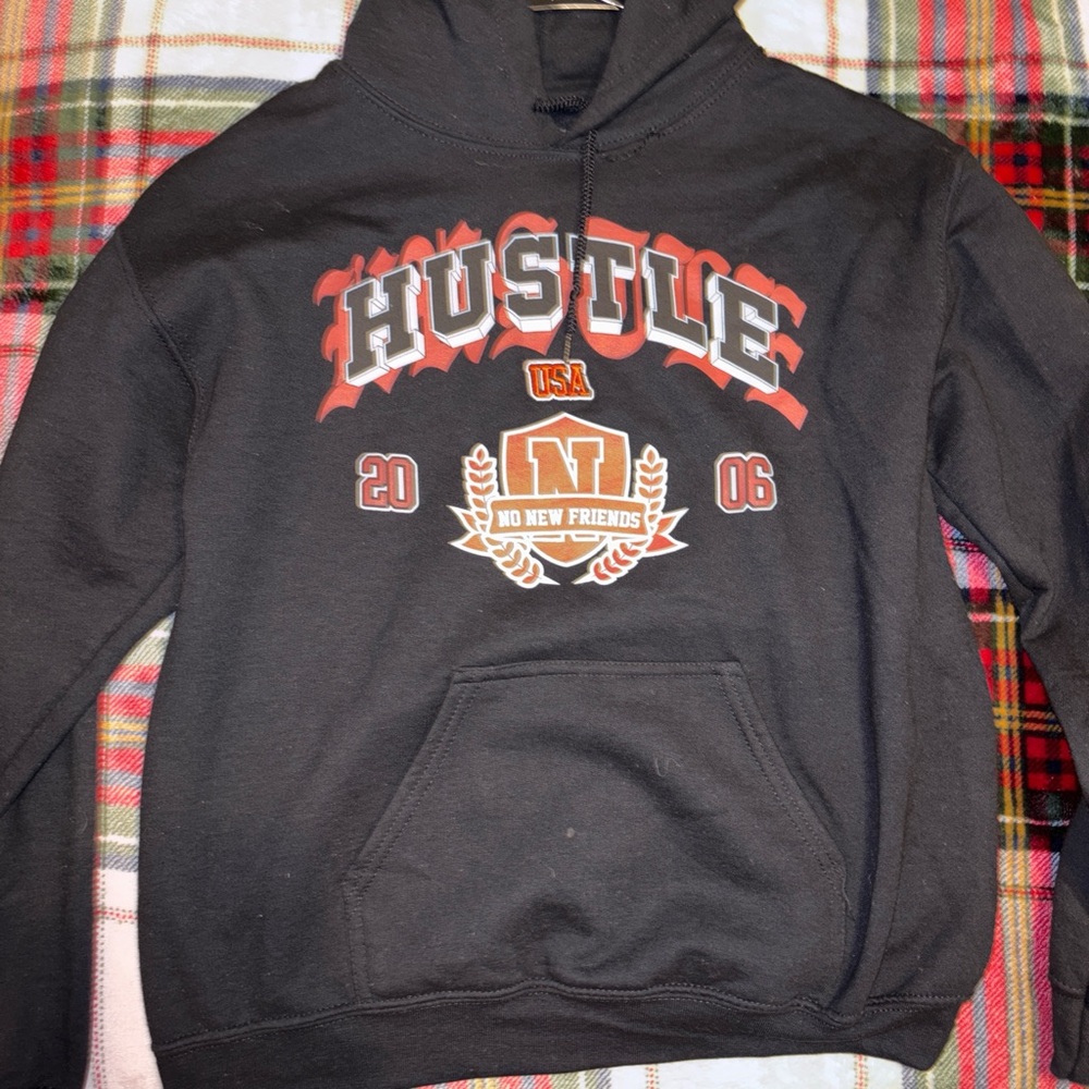 Black Hustle Graphic Hoodie